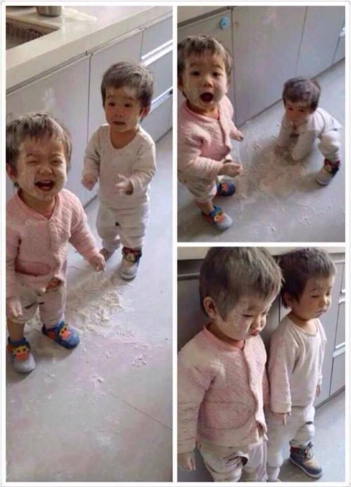 Vicces fotók - gyerekek, akiket pár percre magukra hagytak a szüleik