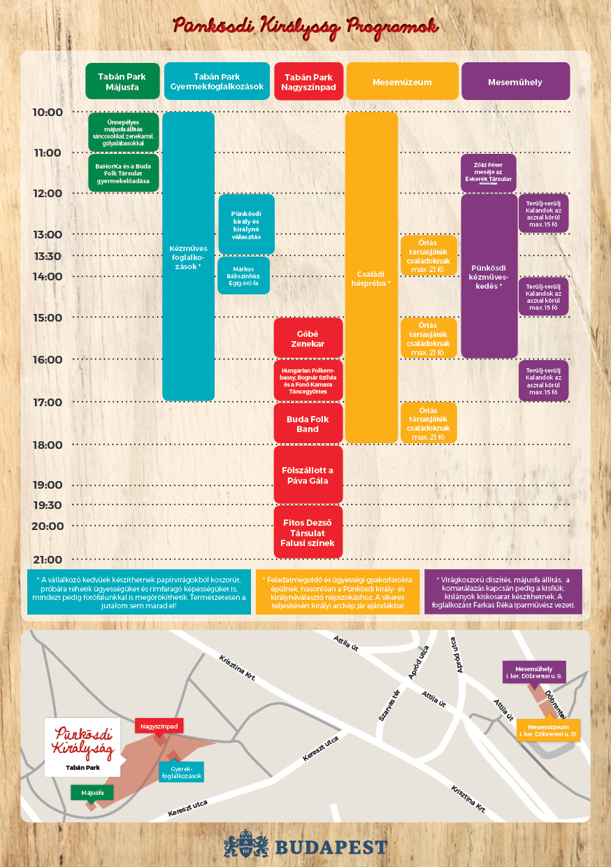 Pünkösdi Királyság - Ingyenes gyerekprogramok egész nap a Tabánban!