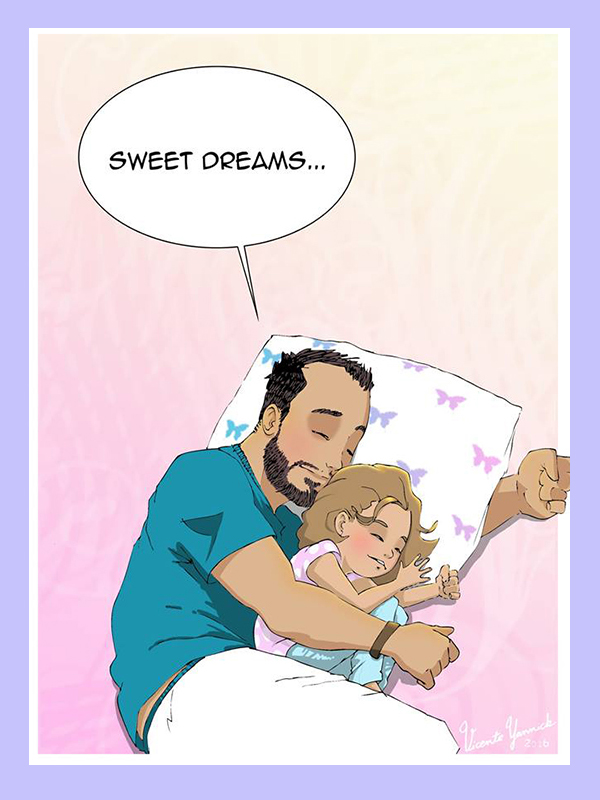 Egyedül neveli kislányát az apuka - Tündéri rajzokon örökíti meg a közös életüket