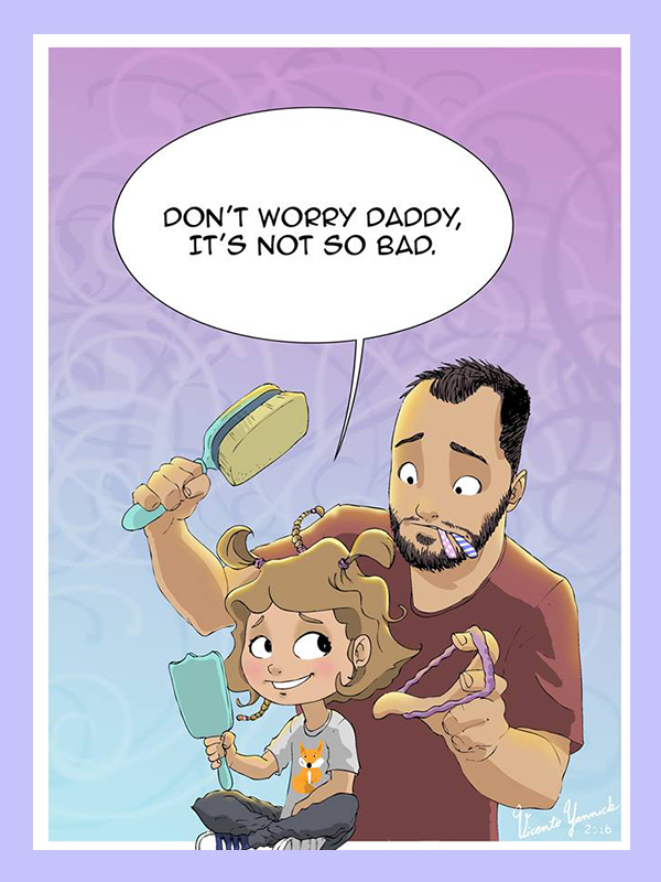 Egyedül neveli kislányát az apuka - Tündéri rajzokon örökíti meg a közös életüket