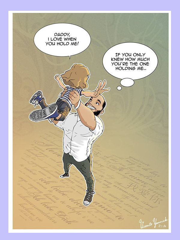 Egyedül neveli kislányát az apuka - Tündéri rajzokon örökíti meg a közös életüket