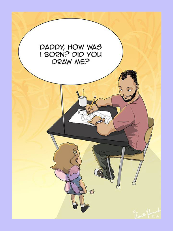 Egyedül neveli kislányát az apuka - Tündéri rajzokon örökíti meg a közös életüket