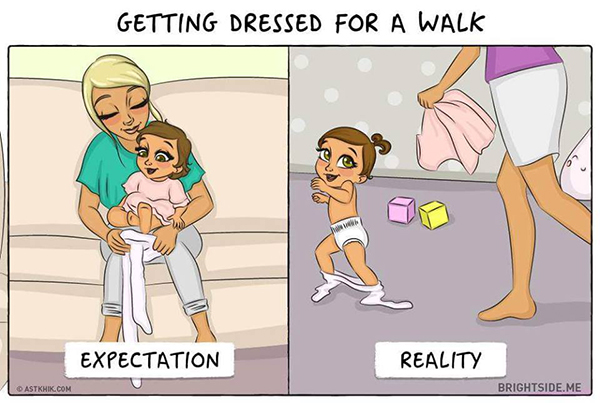 Elképzelés vs valóság: 9 rajz, ami megmutatja, milyen valójában az élet egy kisgyerekkel