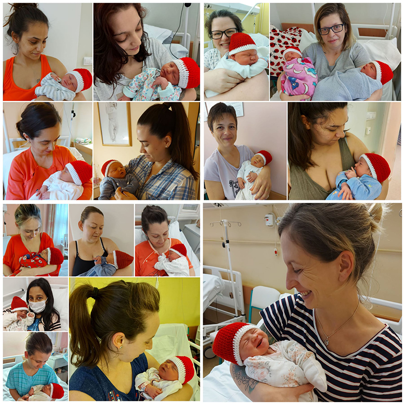 Mikulásbabák 2021: Tündéri Mikulássapkát kaptak a kis újszülöttek a Pécsi Szülészeti és Nőgyógyászati Klinikán